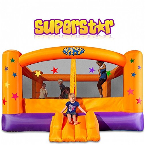 Blast Zone Superstar - Inflatable Bounce House with Blower - Large - Premium Quality - Great For Events - Holds 6 Kids